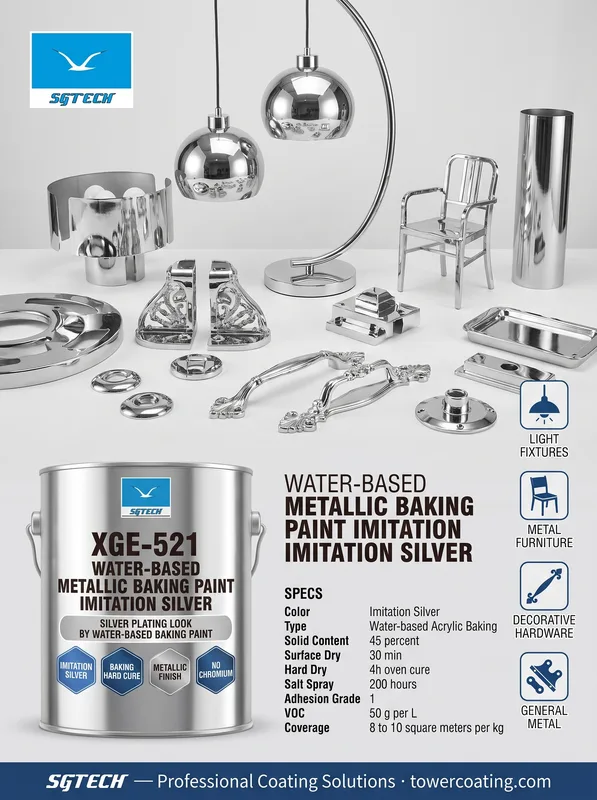 Water-Based Imitation-Silver Plastic Coating